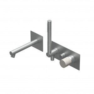 E0BA0438DF Смеситель для ванны, однорычажный, встроенный Ritmonio Diametro35 Inox Concrete