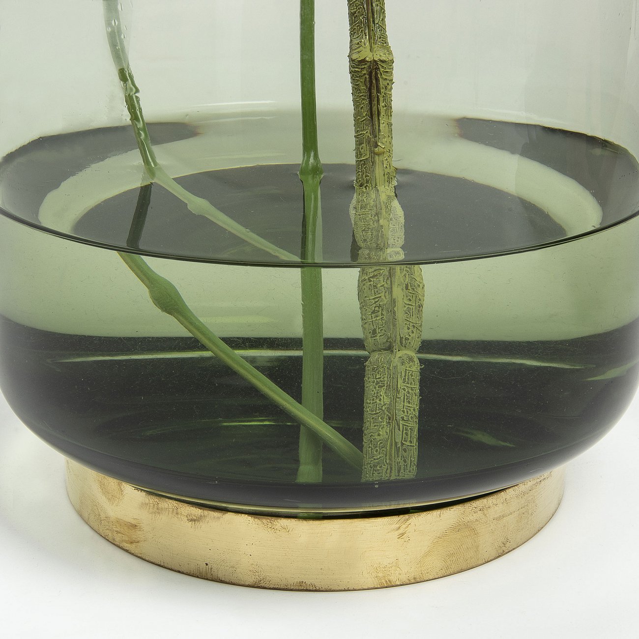 Ваза стеклянная с узким горлом зеленая 33 см Jayna от La Forma LA FORMA JAYNA 343209 Зеленый;прозрачный  - Вид №1