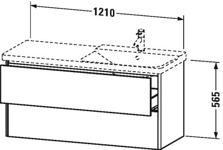 XS418900909 XSquare Тумбочка подвесная Светло-голубой матовый декор Duravit - Вид №1