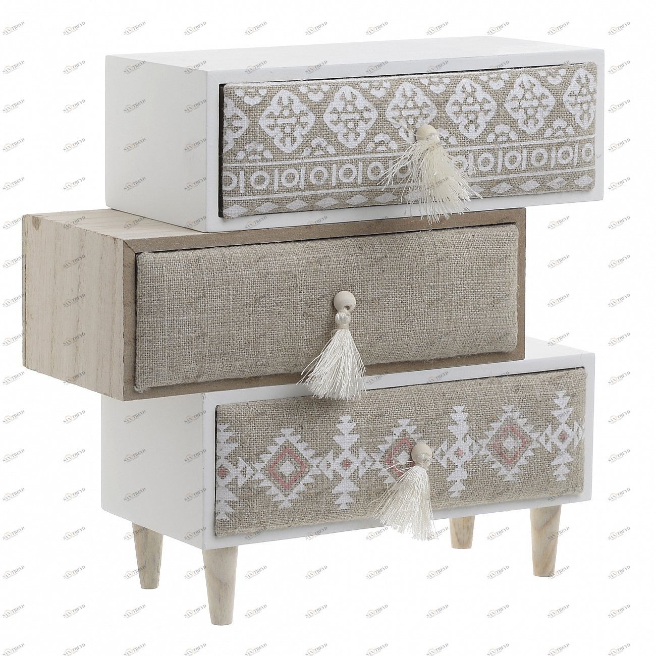 Шкатулка-комод "Зимние узоры" бежевого цвета TO4ROOMS  213162 Бежевый 