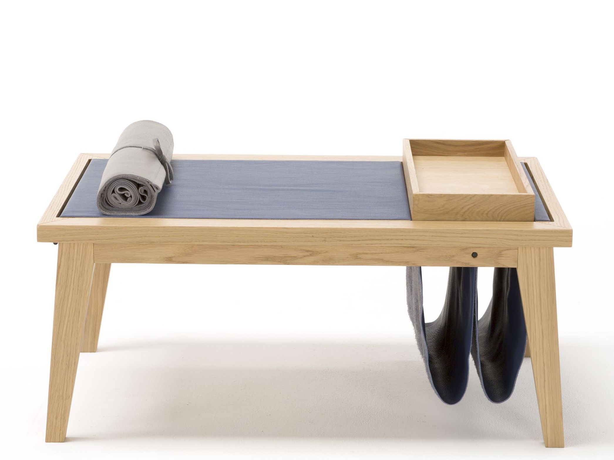 Низкий прямоугольный журнальный столик из дуба с подносом Egoitaliano BERGEN ARCH-00029569