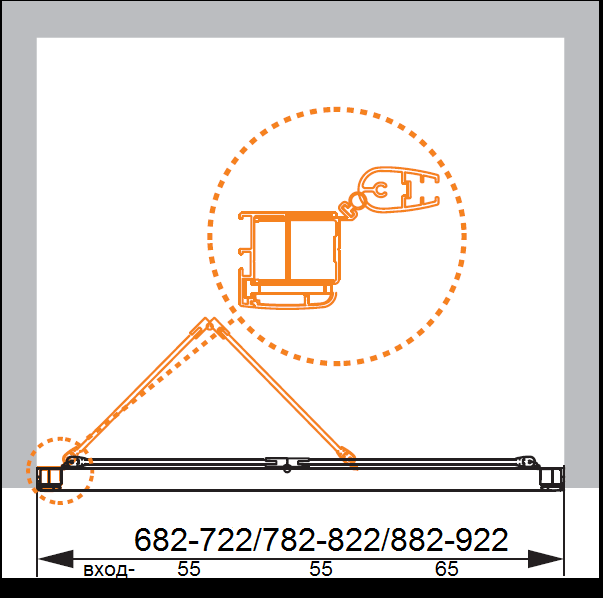 Душевая дверь в нишу CEZARES ANIMA-W-BS-90-C-Cr - Вид №1