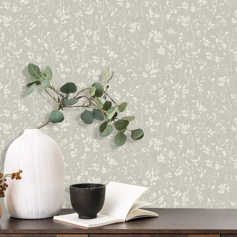 Флизелиновые обои Grandecolife Ferida зелёные с цветочным рисунком в стиле кантри 89424230 STLM-1573249 - Вид №4
