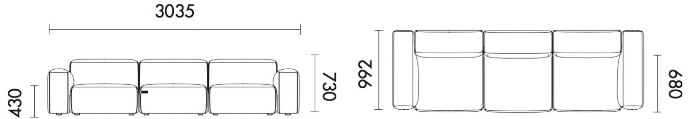 Grado Design 3-х местный кожаный диван Fatty Fat-sf-03 - Вид №4