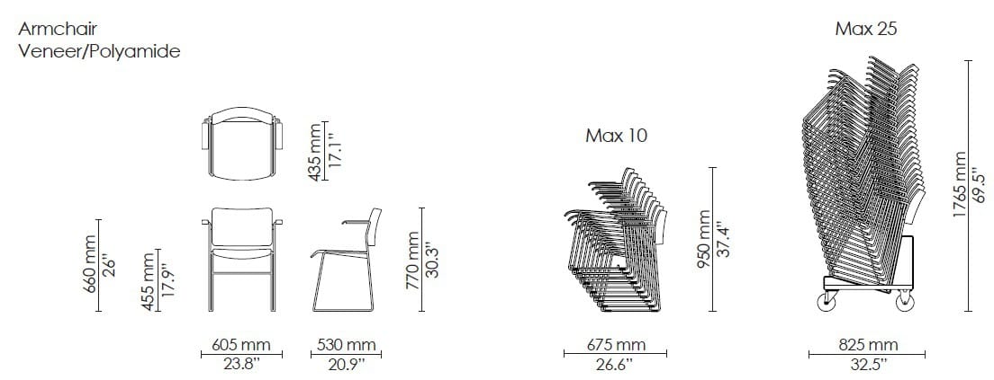 Штабелируемый стул с подлокотниками Howe 40/4 ARCH-00136202 - Вид №2