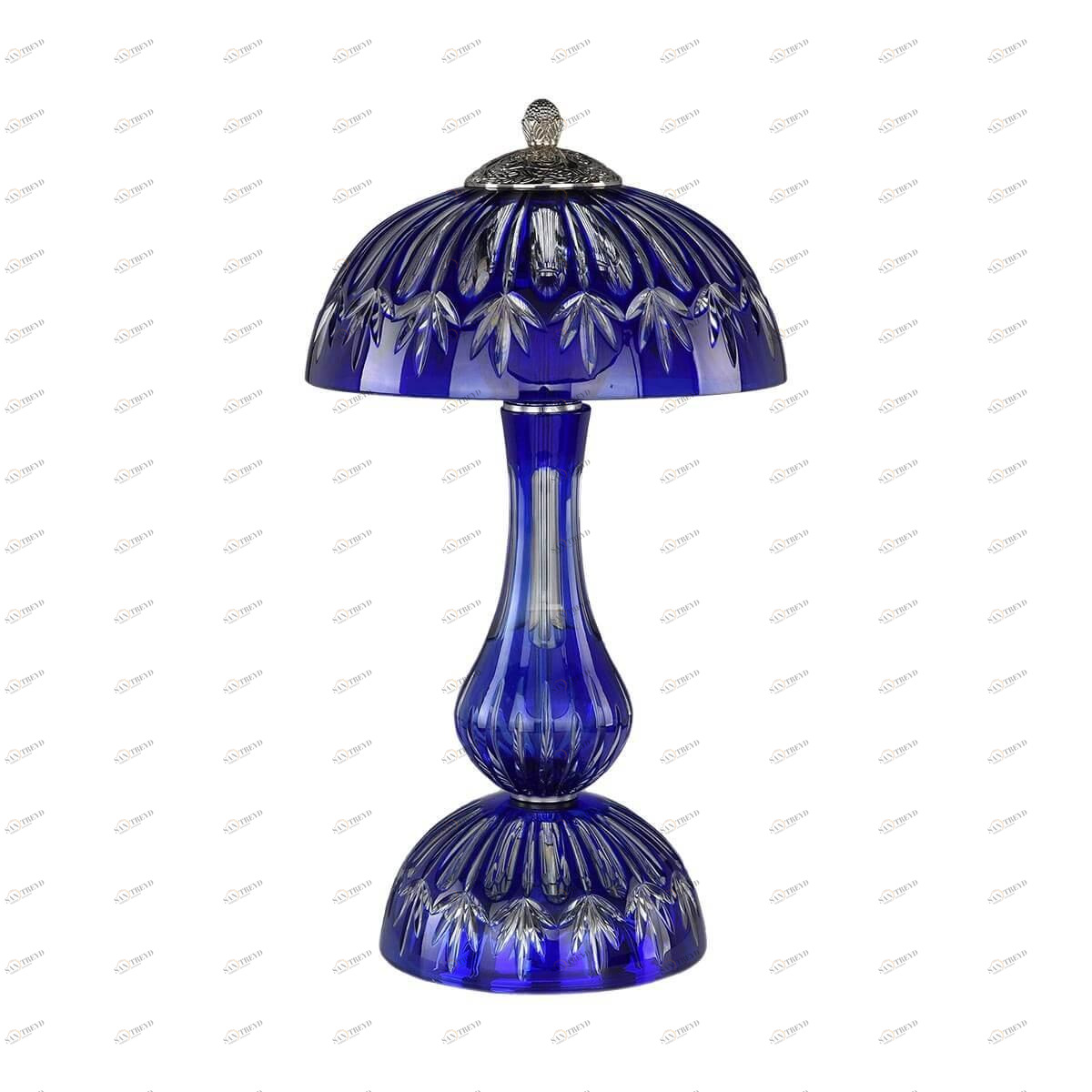 Лампа настольная хрустальная 45х25 см синяя Bohemia Ivele 1370L/3/25 Ni Clear-Blue/H-1I BOHEMIA IVELE КЛАССИЧЕСКИЕ 00-3889258 Синий 