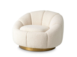 Тканевое вращающееся кресло с подлокотниками