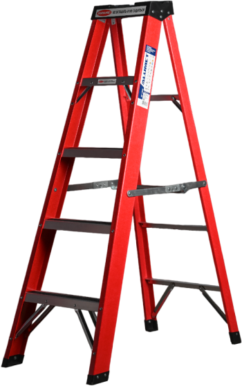 Стремянка SF 1004 стеклопластиковая 4 ступени, Alumet, с органайзером