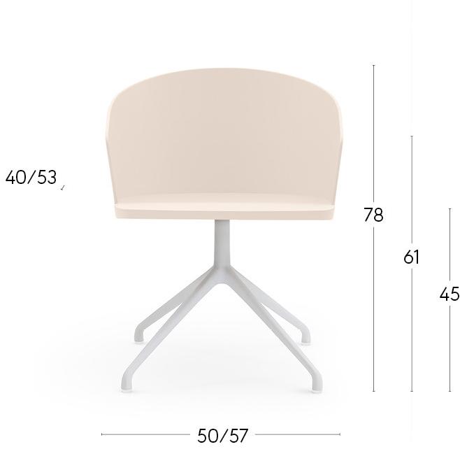Billiani Кресло из ясеня со стальным вращающимся основанием Fitt hug 053 - Вид №1