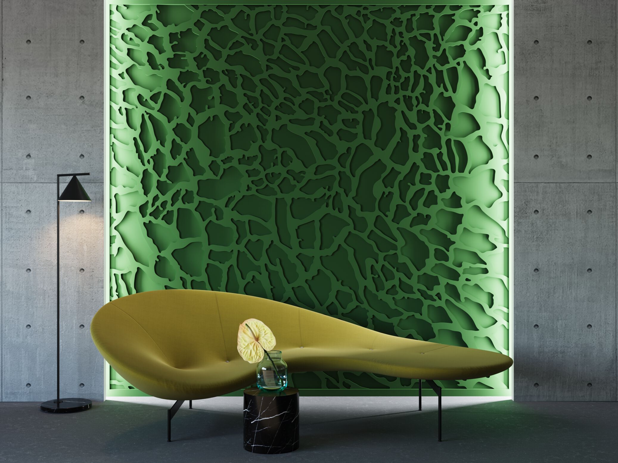 Трехмерная декоративная гипсовая панель WallDeco CELL ARCH-00089543