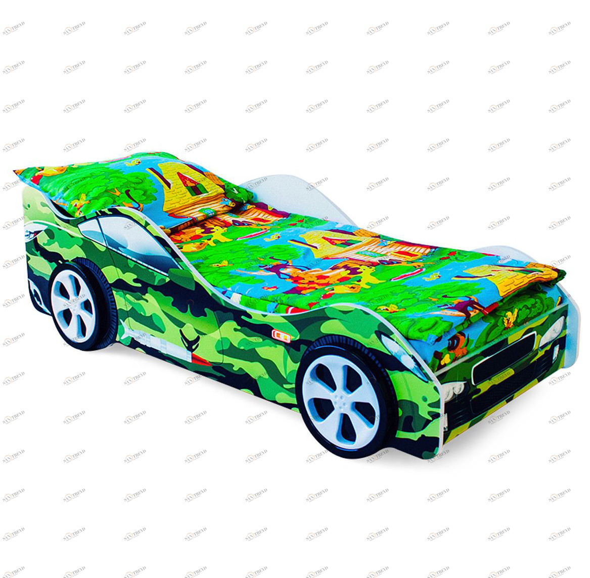 Детская кровать-машина "Хаки" БЕЛЬМАРКО  326746 Зеленый Santreyd 