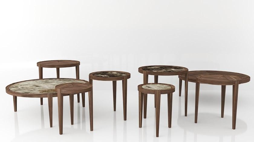 Arte Brotto Круглый журнальный столик из орехового дерева Leonardo L1030n - Вид №3