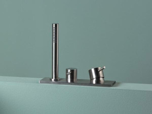 Смеситель для ванны с 3 отверстиями из нержавеющей стали с ручным душем