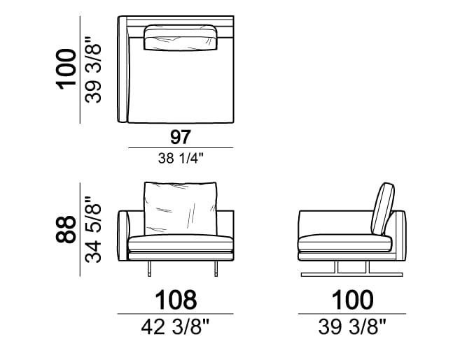 Тканевый диван с полуостровом Arketipo MOSS ARCH-00121787 - Вид №12