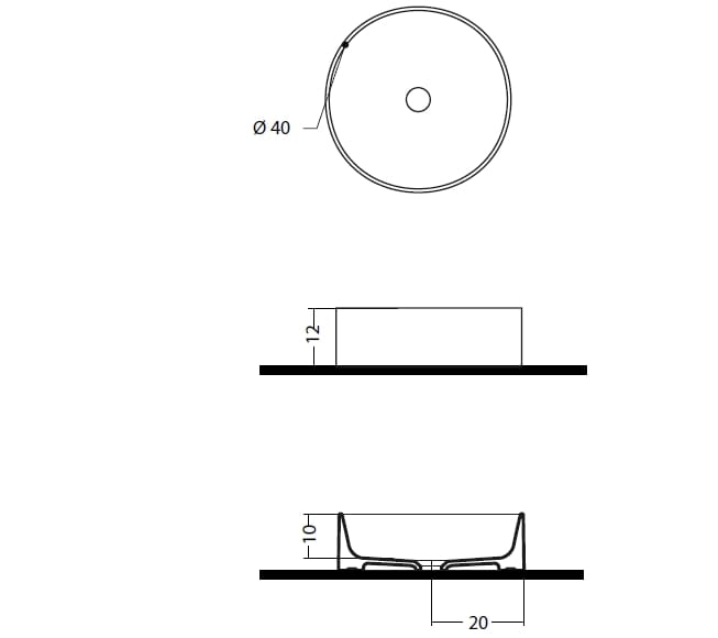 Керамическая столешница круглый умывальник Gaia Mobili Complements ARCH-00085661 - Вид №2