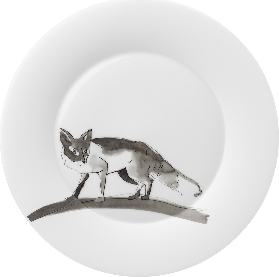 10602547 Hering Berlin Тарелка закусочная Hering Berlin "Охота" "Лиса" 23см Фарфор 