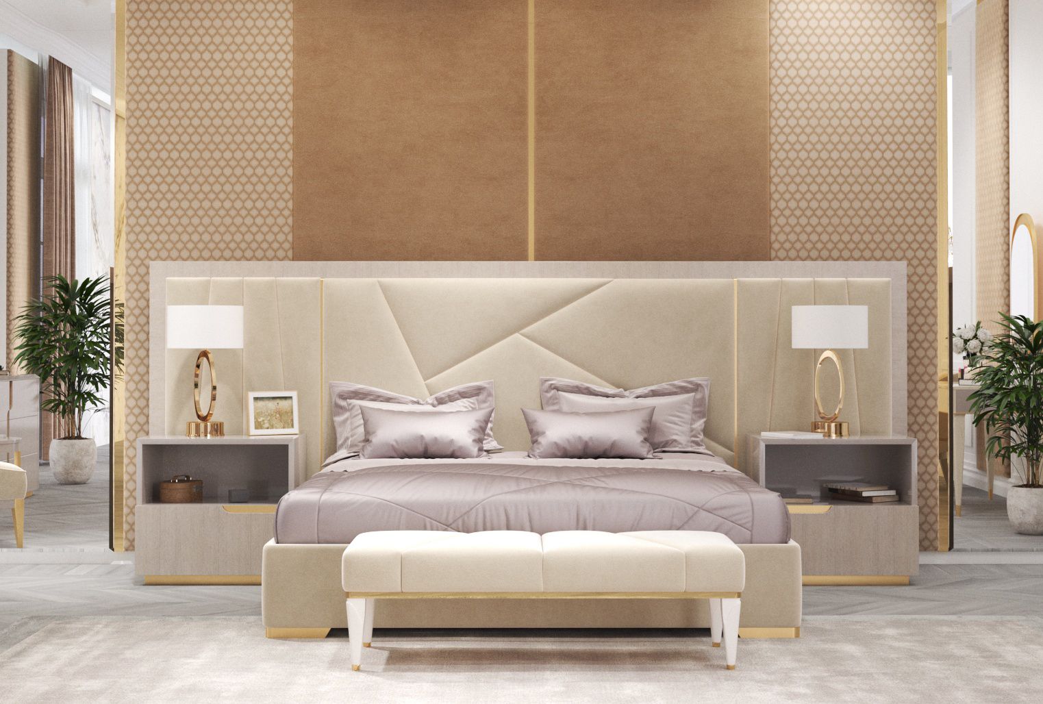 Двуспальная кровать из эвкалипта с мягким изголовьем GUERRA VANNI Clizia ARCH-00097728 - Вид №1