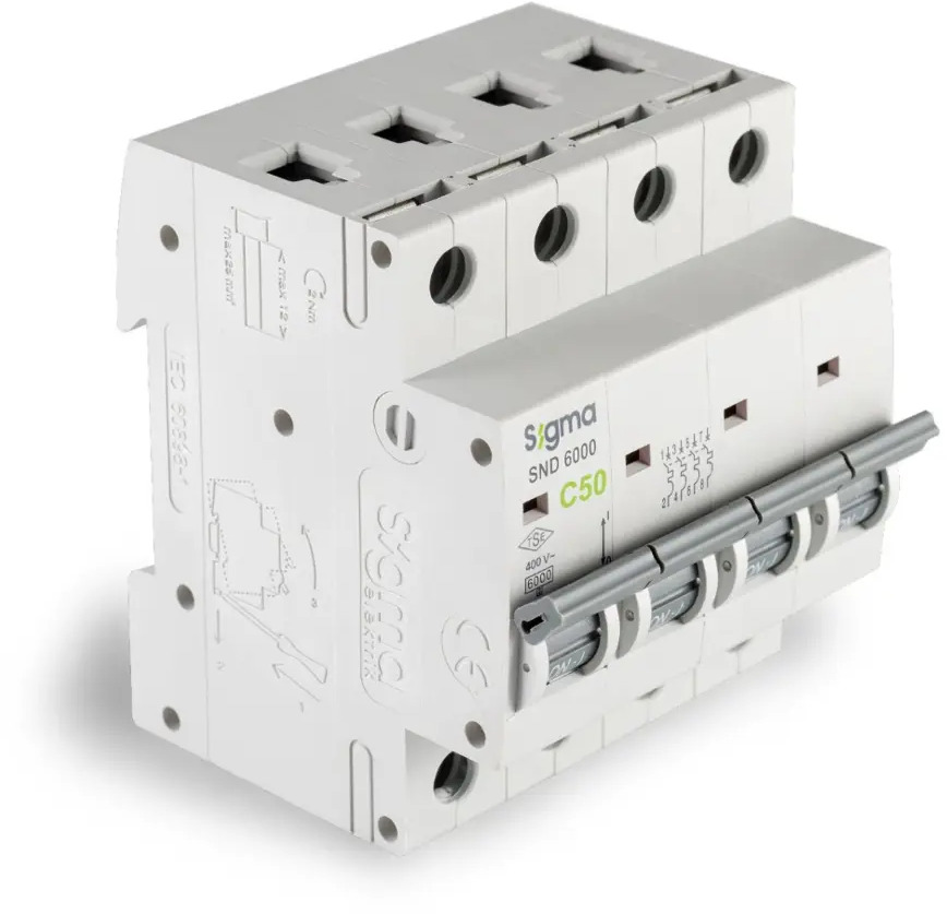 91228117 Автоматический выключатель Sigma elektrik 4P C50 А 6 кА 6SM450C STLM-1110139