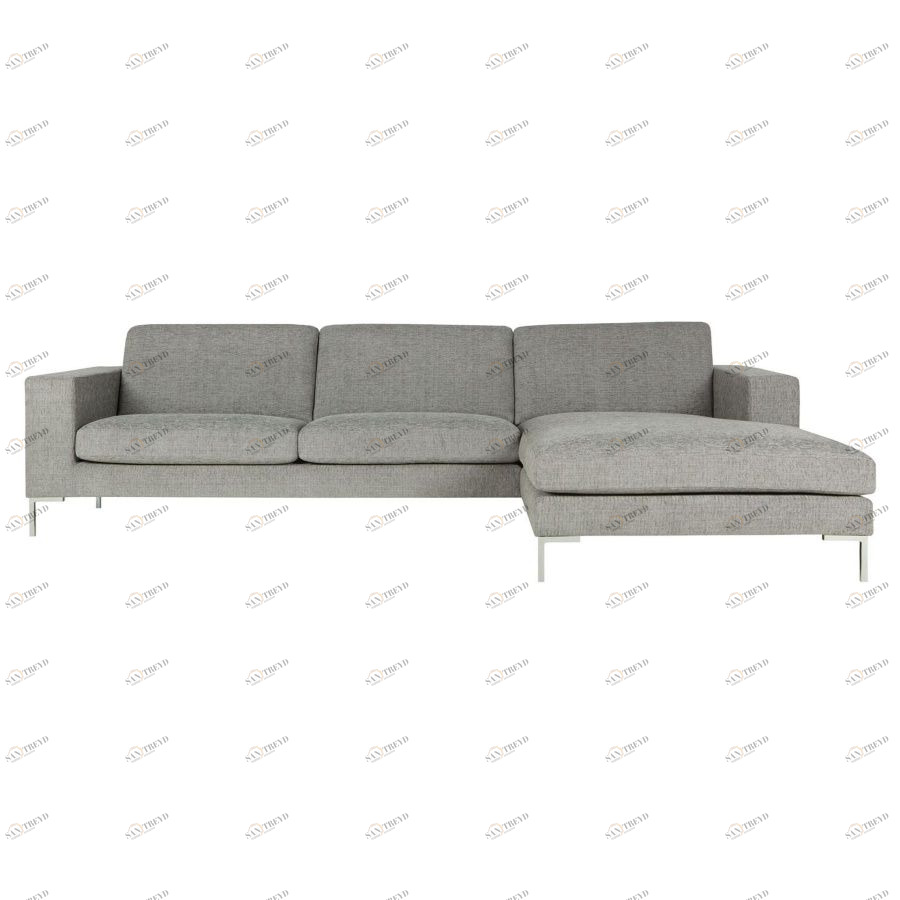 Диван угловой Domino, правосторонний, серый Sits S1146