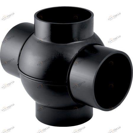 GEBERIT 367.280.16.1 Крестовина шаровая Geberit PE 88,5°, соединения 180° смещенные 