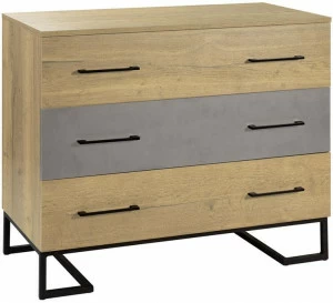 1724 Комод с 3 ящиками Loft Дуб натур/Бетон R-HOME