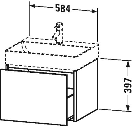 XS406104949 XSquare Тумбочка подвесная Графит матовый, декор Duravit - Вид №1