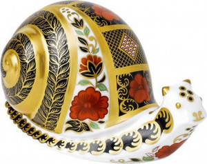 10575150 Royal Crown Derby Пресс-папье Royal Crown Derby "Улитка, Старый Имари" 6,5см Фарфор костяной