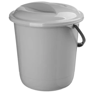 Ведро круглое Homver 10 л полипропилен цвет серый