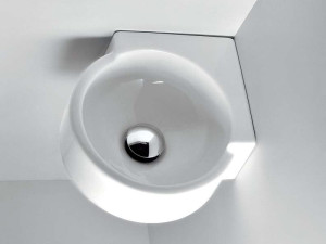 Керамическая угловая подвесная ручная мойка