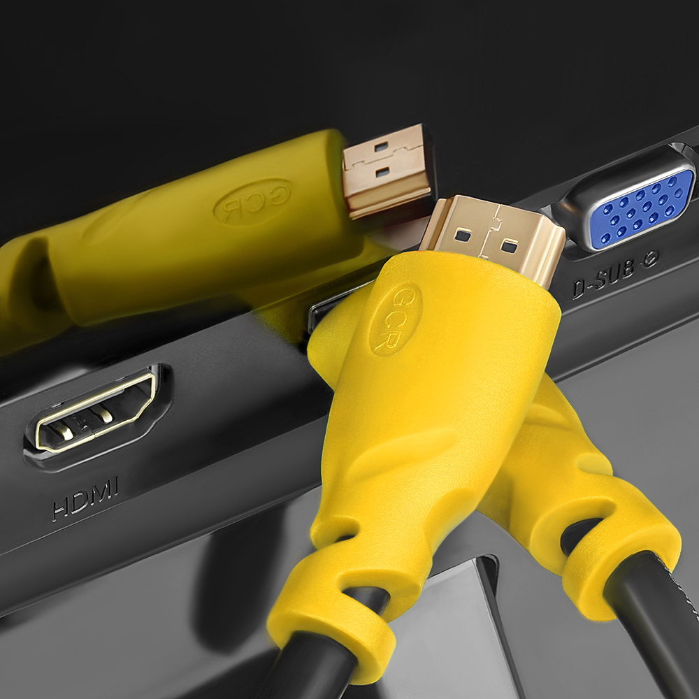 GCR-HM340-5.0m кабель 5.0m hdmi версия 1.4, черный, желтые коннекторы, od7.3mm, 30/30 awg, позолоченные контакты, ethernet 10.2 гбит/с, 3d, 4k , экран Greenconnect Santreyd  - Вид №3