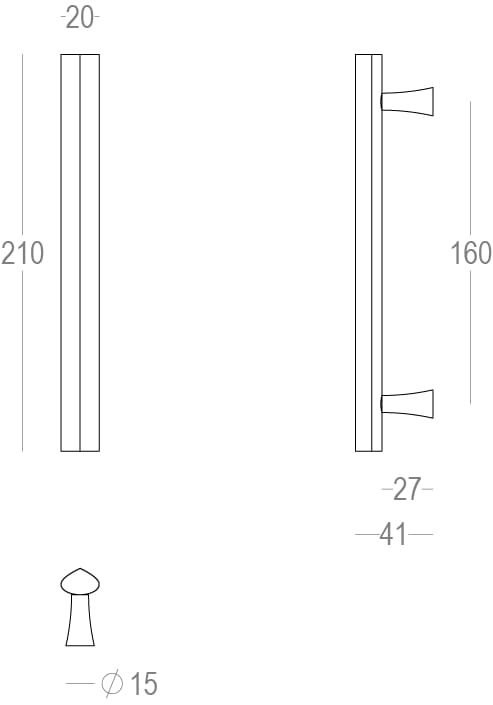 Латунь мост мебельная ручка Quincalux Токио ARCH-00134186 - Вид №7