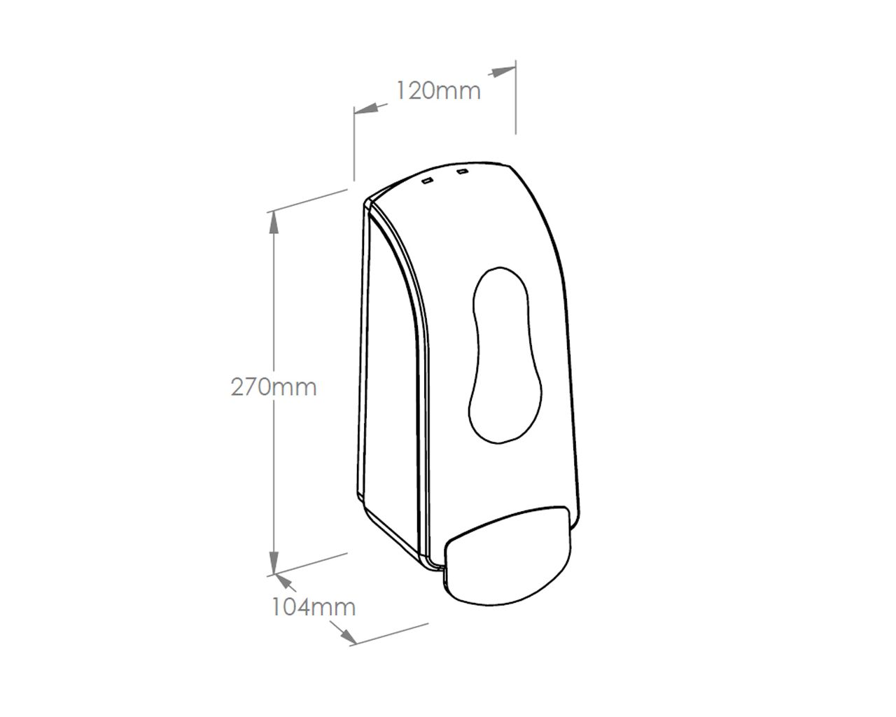 DEC202 Дозатор пенного мыла ONE для одноразовых картриджей 700 г, АБС-пластик, черный Merida  - Вид №1