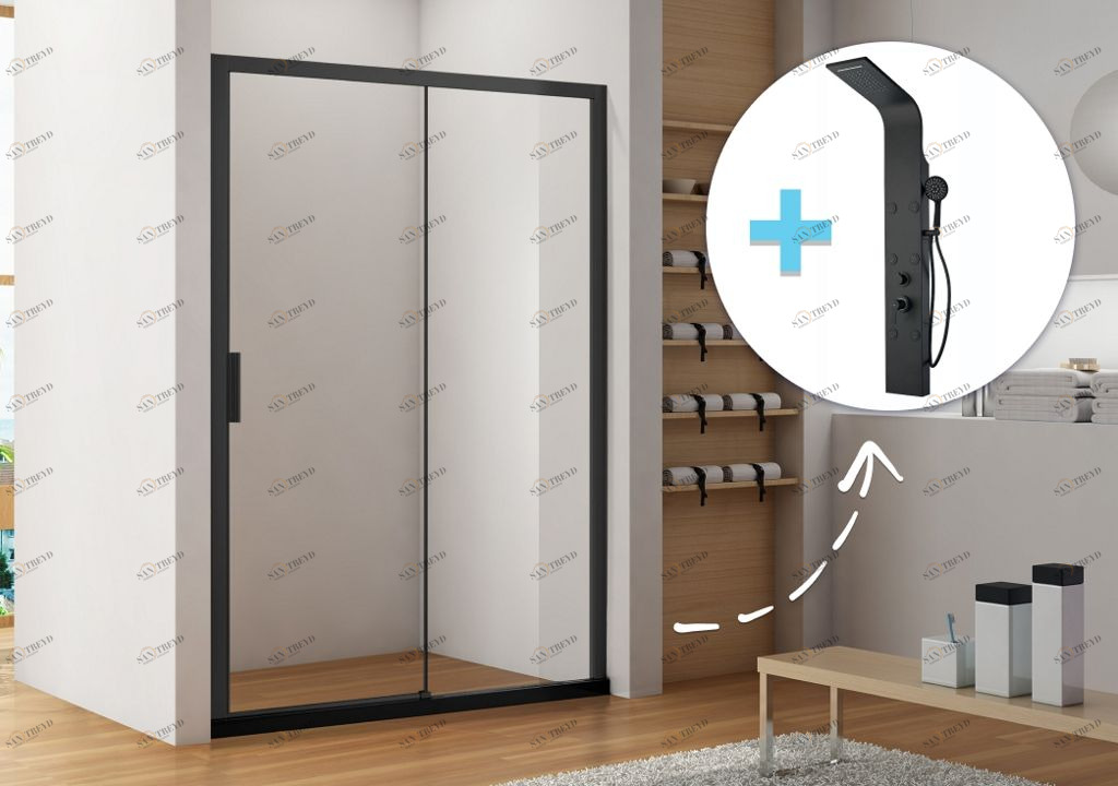 Душевая дверь Aquanet Pleasure AE60-N-140H200U-BT 140 (+ панель Aquanet Galaxy Black AP40-04) 0022550000237439