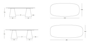Керамический прямоугольный садовый стол