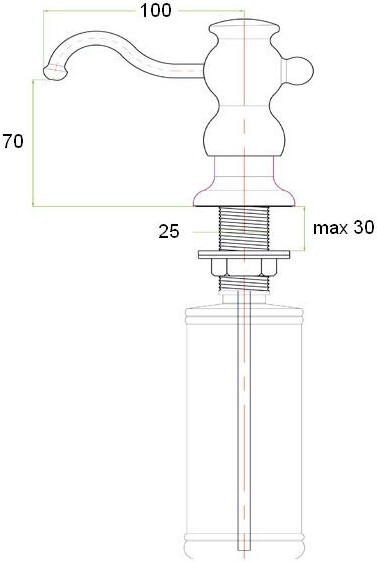 Встраиваемый дозатор ZorG Inox ZR-25 WHITE для жидкого мыла, белый - Вид №1