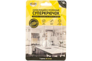 15778194 Самоклеящийся прозрачный суперкрючок 1 шт. 8х8 см 302-170 AVIORA