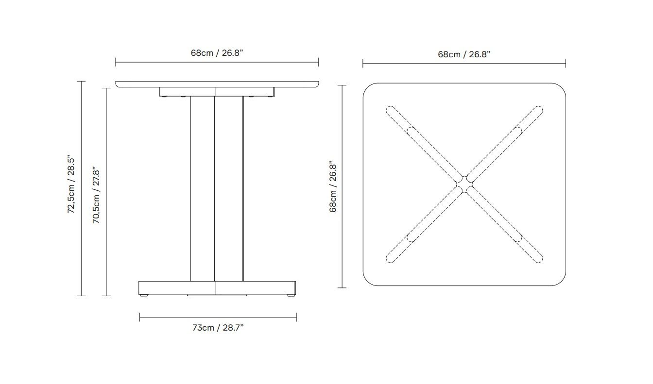 Квадратный дубовый стол со спицами Form & Refine Trefoil ARCH-00029690 - Вид №5