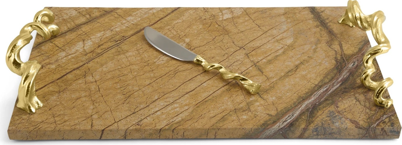 10663715 Michael Aram Доска для сыра с ножом Michael Aram Виноградная лоза 48х25см, мрамор Мрамор 
