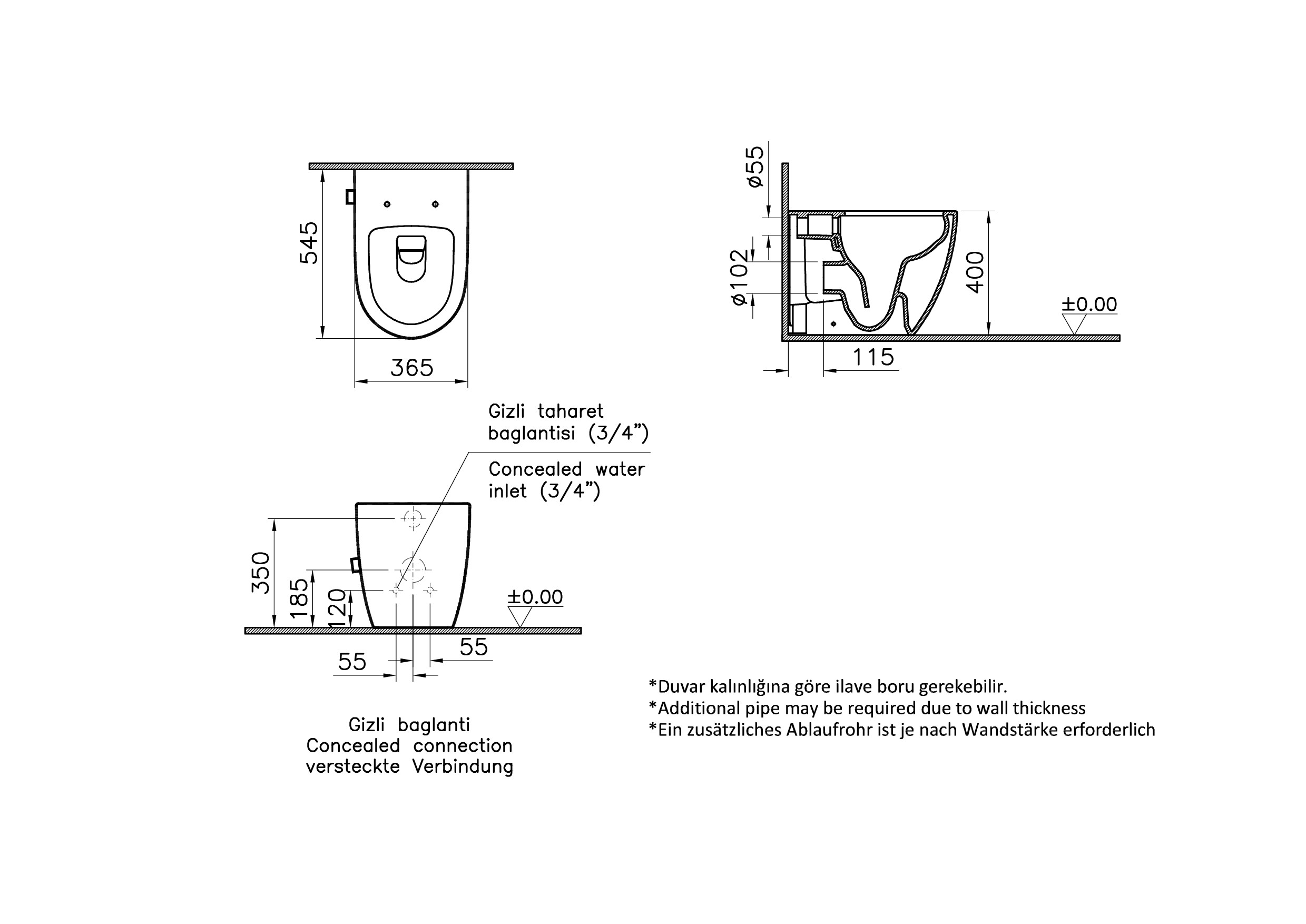 7985B003-7200 Биде Vitraglobal Sento - Вид №1