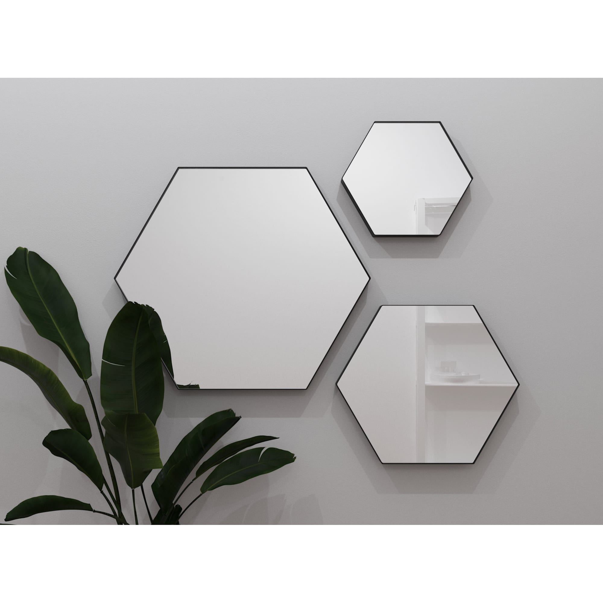 82111182 Зеркало 50х43 см цвет чёрный Ferro Santreyd - Вид №5