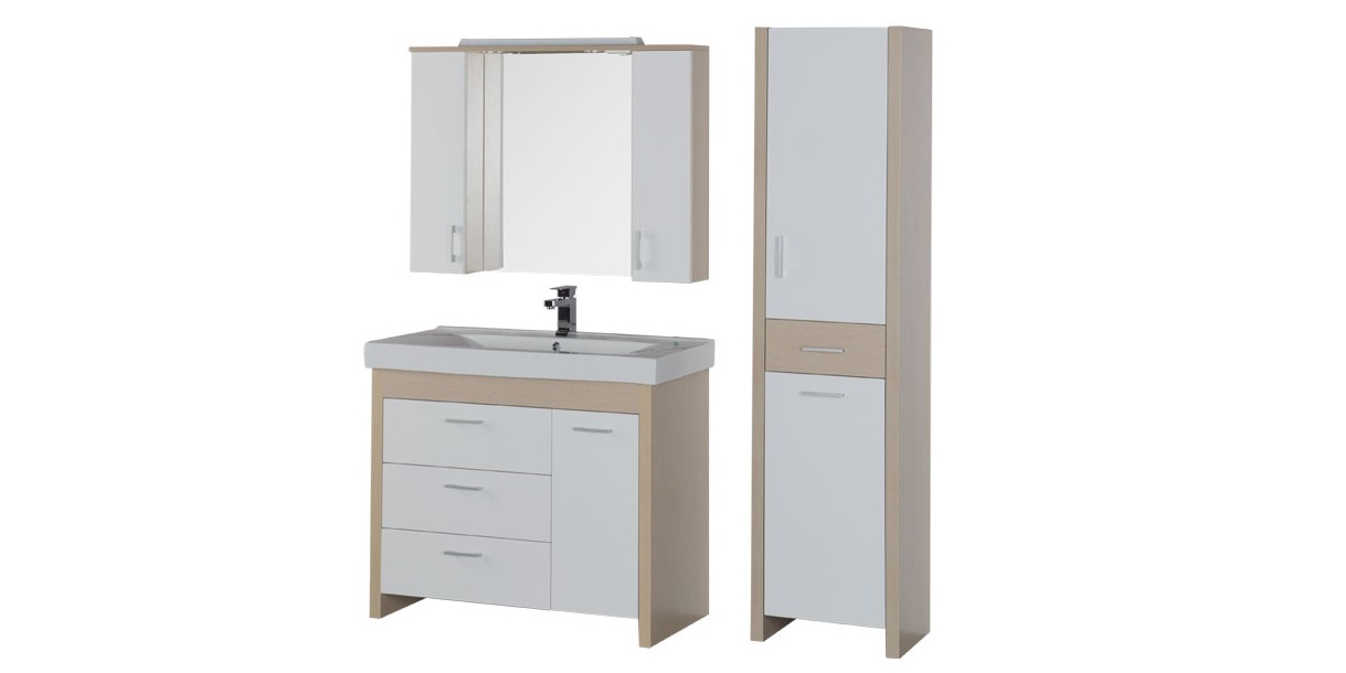 Комплект мебели Aquanet Тиана 100 светлый дуб 00172819 - Вид №1