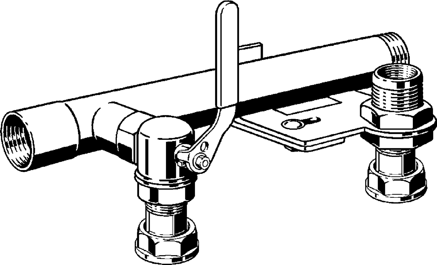 618 674 Модель G2342S Трубопроводные системы  Газовая арматура  Краны шаровые для газовых счетчиков и монтажные узлы Santreyd  - Вид №1