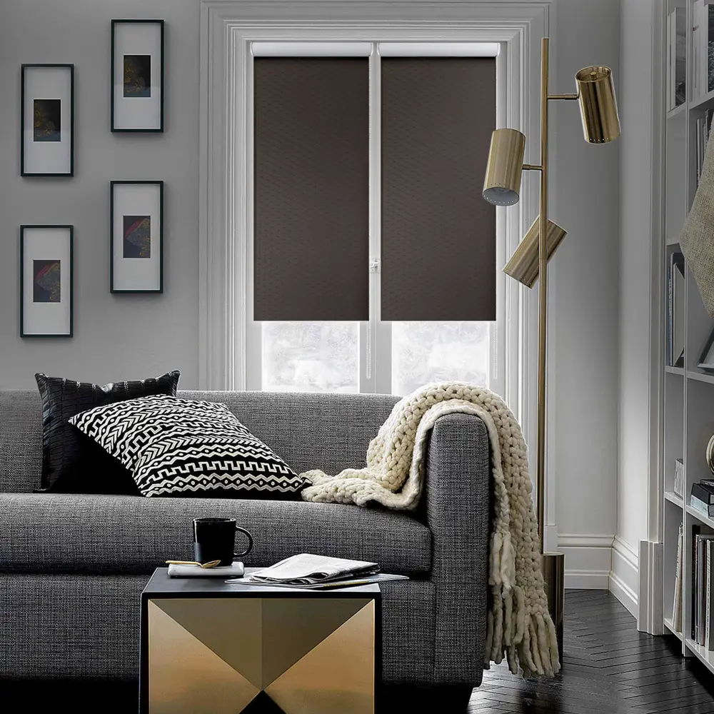 Штора рулонная блэкаут Ромб 50x160 см коричневая ЭСКАР STLM-2026376 - Вид №3