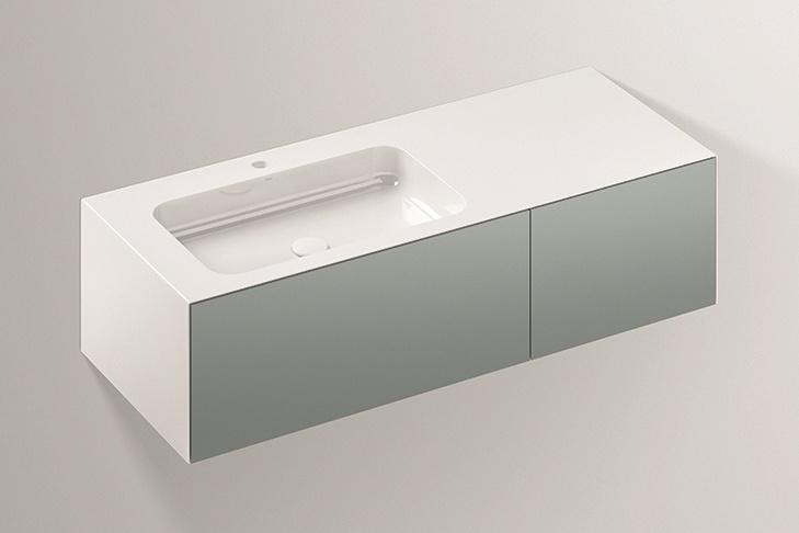 5158810000 Умывальник с тумбой, wp.folio7, белая, proshield, лакированная, шелковисто-матовый блеск, серый Alape серия FO (Folio) 