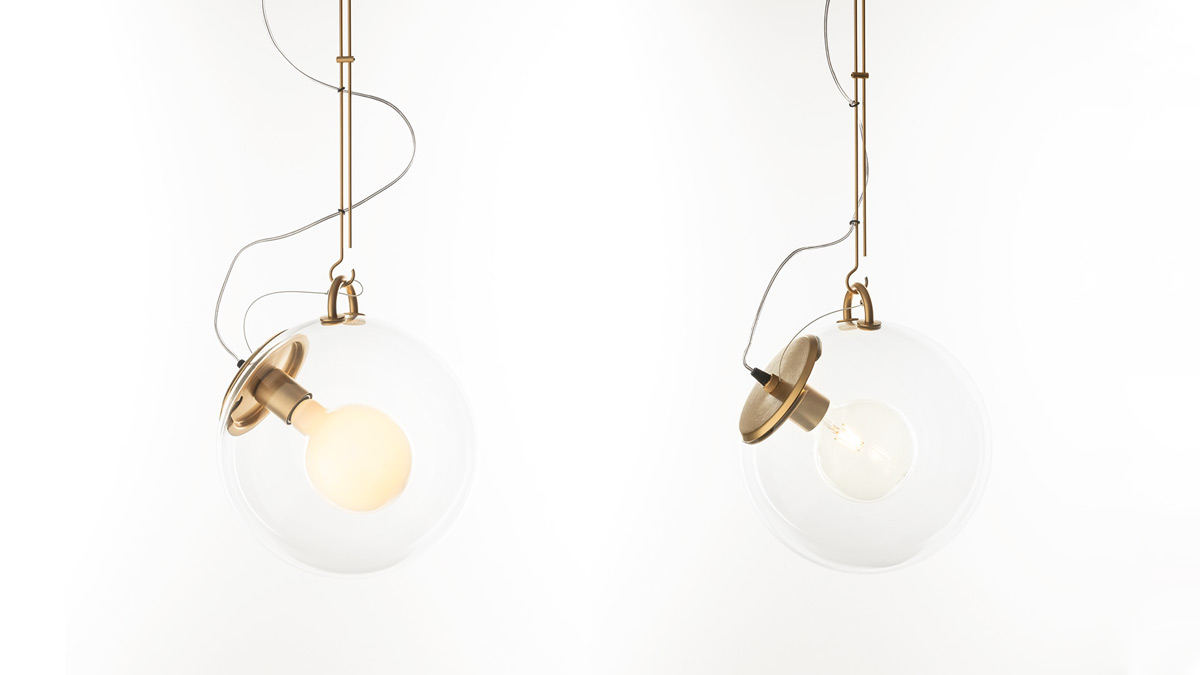 Светильник подвесной 100х30 см прозрачный Miconos satin brass A031010 ARTEMIDE ДИЗАЙНЕРСКИЕ 00-3882279 Золото;прозрачный  - Вид №2