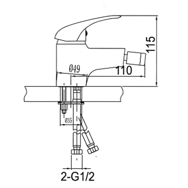 Смеситель для биде San Fonte 2128-H09 2128-H09 11161246 - Вид №1