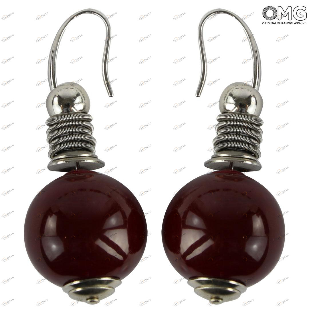 4661 ORIGINALMURANOGLASS Серьги Люмина - Красные - муранское стекло OMG 1 см 