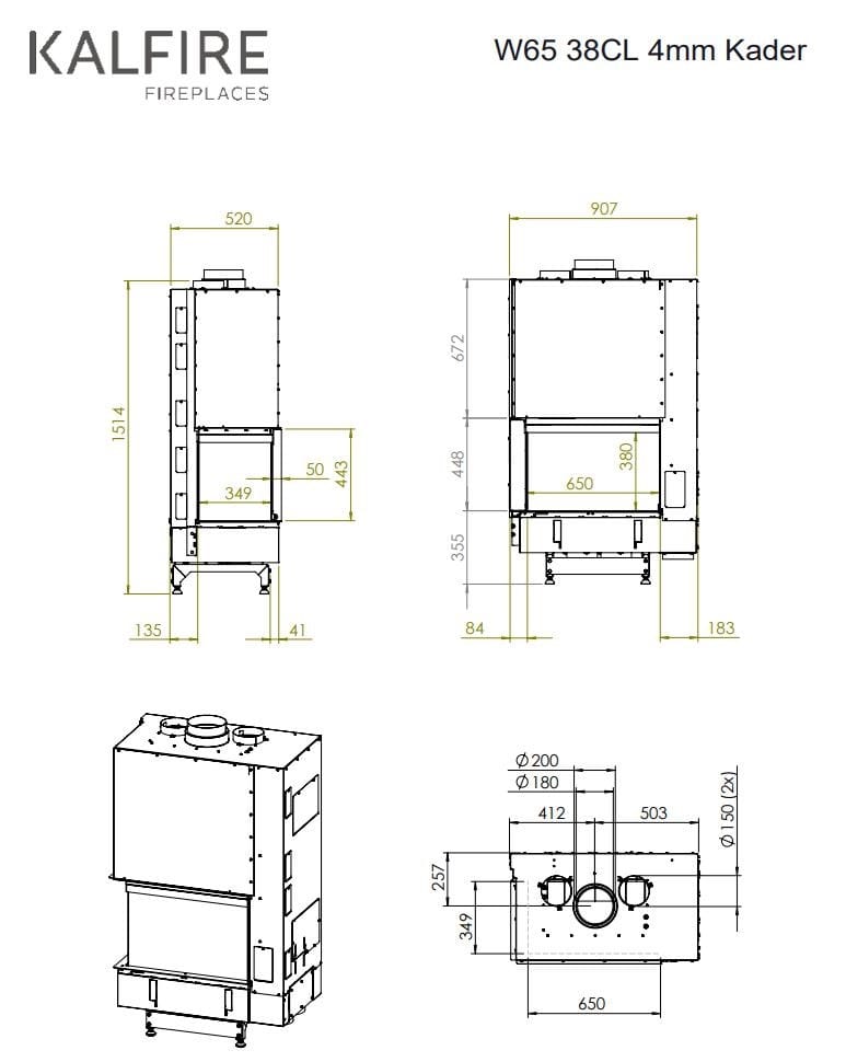 Дровяной угловой камин KALFIRE W65/38C ARCH-00033739 - Вид №2