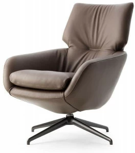 LEOLUX LX Поворотное кожаное кресло с 4-мя спицами  Lx694