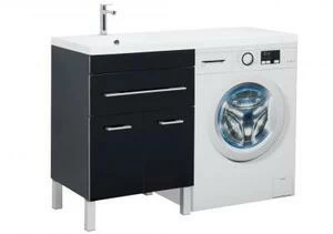 Тумба с раковиной Aquanet Верона 120 L черный (напольная, 1 ящик, 2 дверцы)